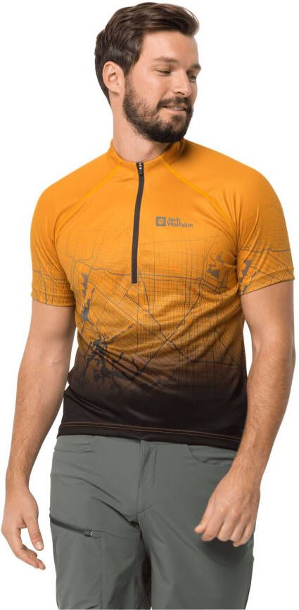 Jack Wolfskin Morobbia HZ Print T-Shirt Men Fietstricot Heren XXL bruin orange pop 51