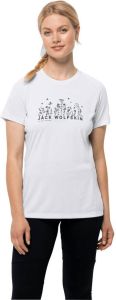 Jack Wolfskin Morobbia Vent Support System T-Shirt Women Functioneel shirt Dames L wit white cloud