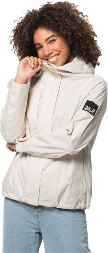 Jack Wolfskin Nature Jacket Women Regenjack Dames M geel cotton white