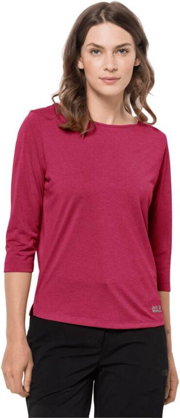 Jack Wolfskin Packs & GO 3 4 T-Shirt Women Functioneel shirt met halve mouwen Dames S cranberry