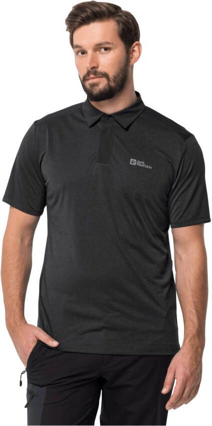 Jack Wolfskin Packs & GO Polo Men Poloshirt Heren M zwart black