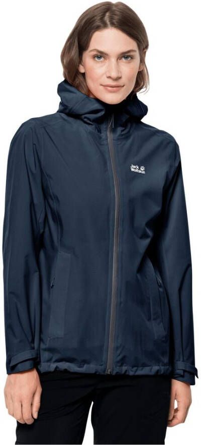 Jack Wolfskin Packs & GO Shell Women Regenjack Dames L blue night blue