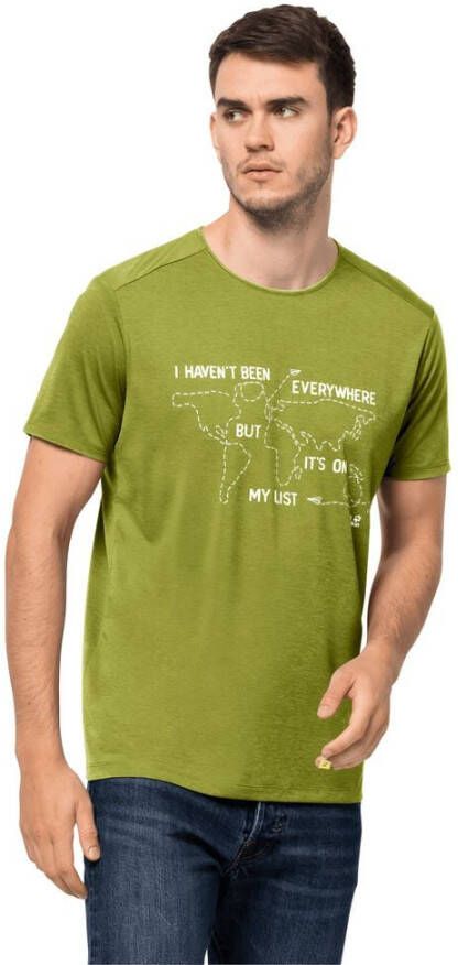 Jack Wolfskin Packs & GO Travel T-Shirt Men Functioneel shirt Heren XL groen golden cypress