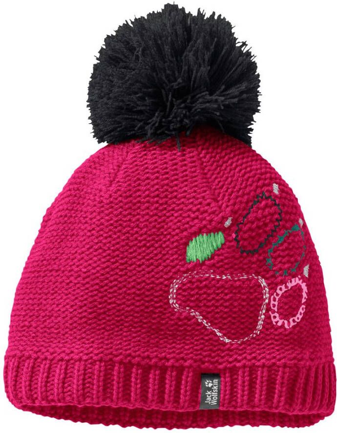 Jack Wolfskin Paw Knit Cap Kids Tricotmuts Kinderen M pink dahlia pink dahlia