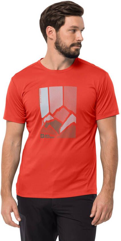 Jack Wolfskin Peak Graphic T-Shirt Men Functioneel shirt Heren M rood strong red