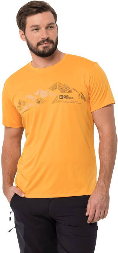 Jack Wolfskin Peak Graphic T-Shirt Men Functioneel shirt Heren S bruin orange pop