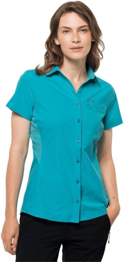 Jack Wolfskin Peak Shirt Women Wandelblouse met korte mouwen Dames XS blauw dark aqua