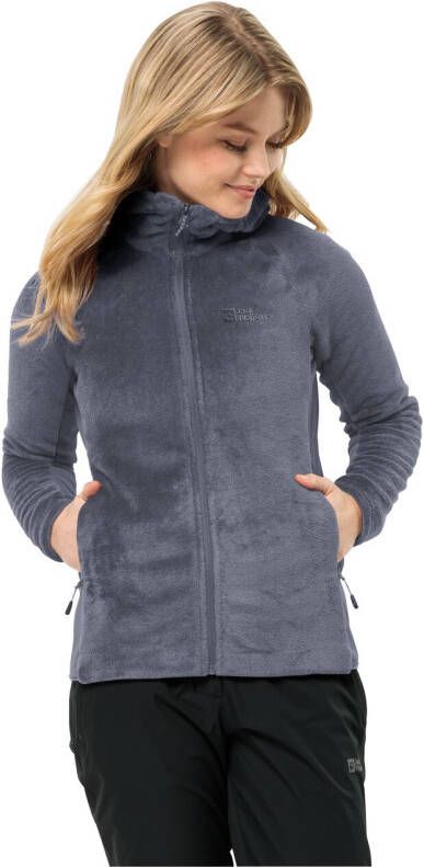 Jack Wolfskin Rotwand Hooded FZ Women Fleece jack Dames XL dolphin