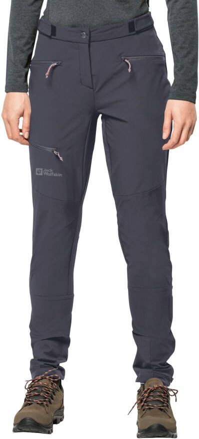 Jack Wolfskin Salmaser Pants Women Trekking-softshellbroek Dames 34 graphite