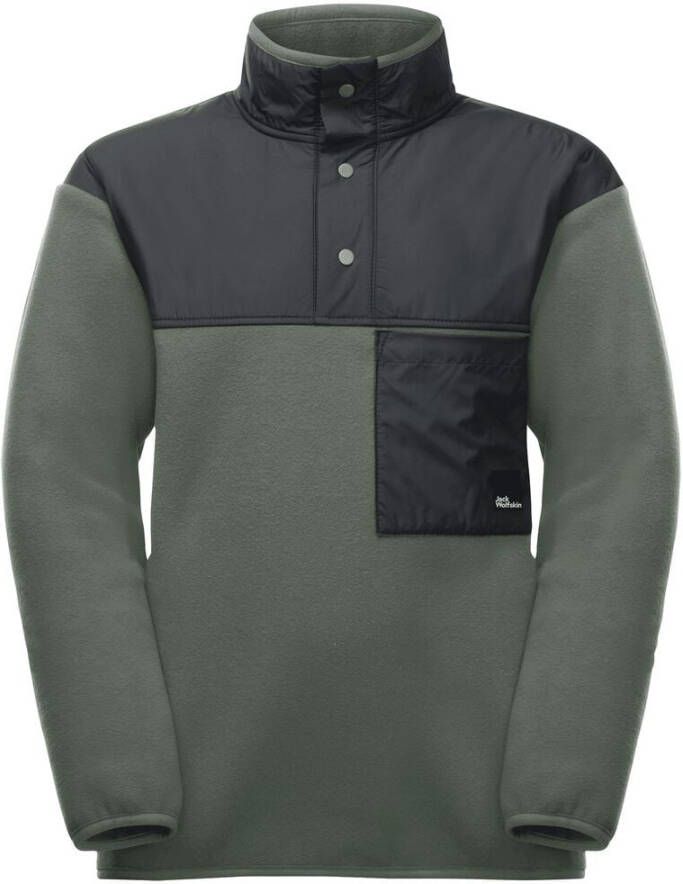 Jack Wolfskin Spirit Fleece Halfzip Youth Fleece trui Tieners 176 groen thyme green