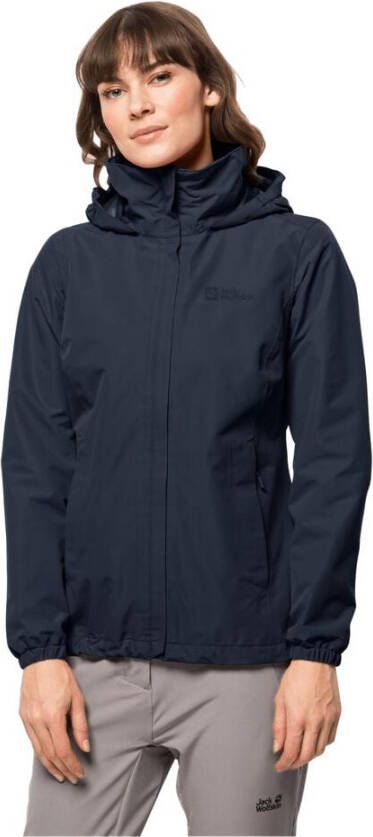 Jack Wolfskin Functioneel jack STORMY POINT 2L JKT W met opbergbare capuchon waterdicht ademend en winddicht