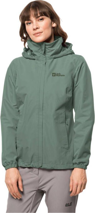 Jack Wolfskin Stormy Point 2L Jacket Women Regenjack Dames XL picnic green picnic green