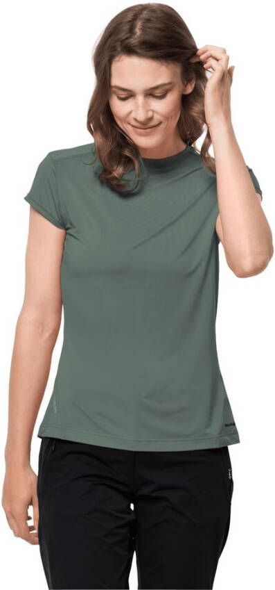 Jack Wolfskin Tasman S S Women Functioneel shirt Dames XL groen hedge green