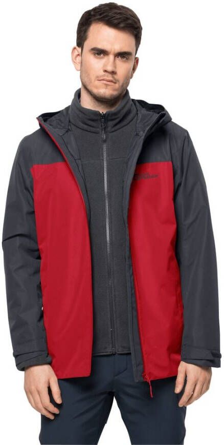 Jack Wolfskin Taubenberg 3in1 Jacket Men 3in1 jack Heren XL rood adrenaline red