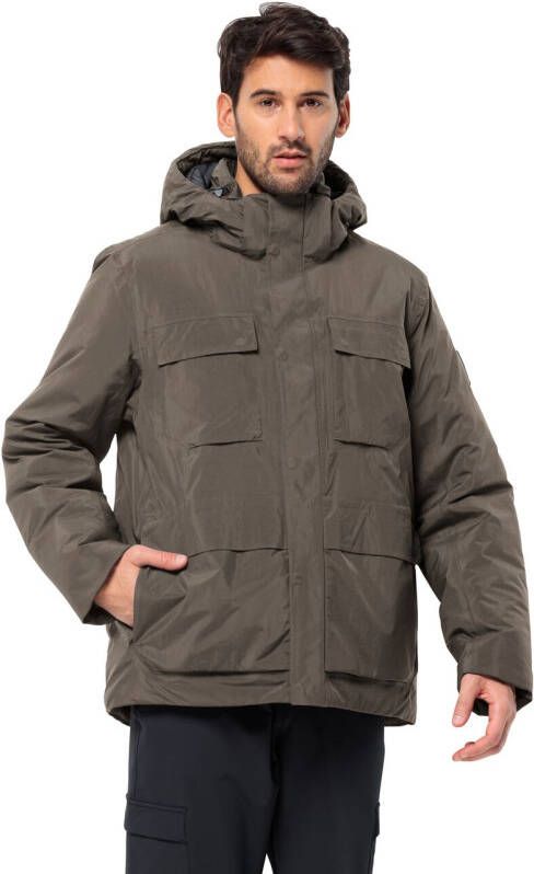 Jack Wolfskin Textor Utility Jacket Men Waterdicht winterjack Heren XL cold coffee cold coffee