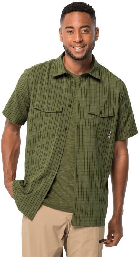 Jack Wolfskin Thompson Shirt Men Wandeloverhemd met korte mouwen Heren XL greenwood checks greenwood checks