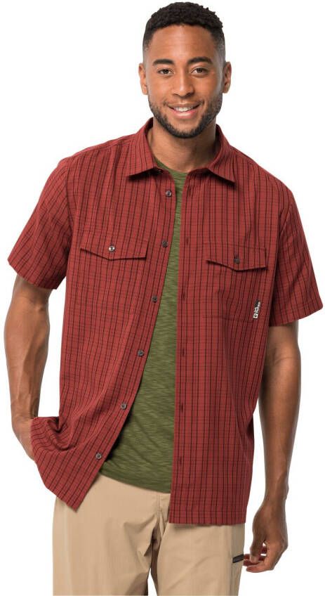 Jack Wolfskin Thompson Shirt Men Wandeloverhemd met korte mouwen Heren XL rood barn red 41