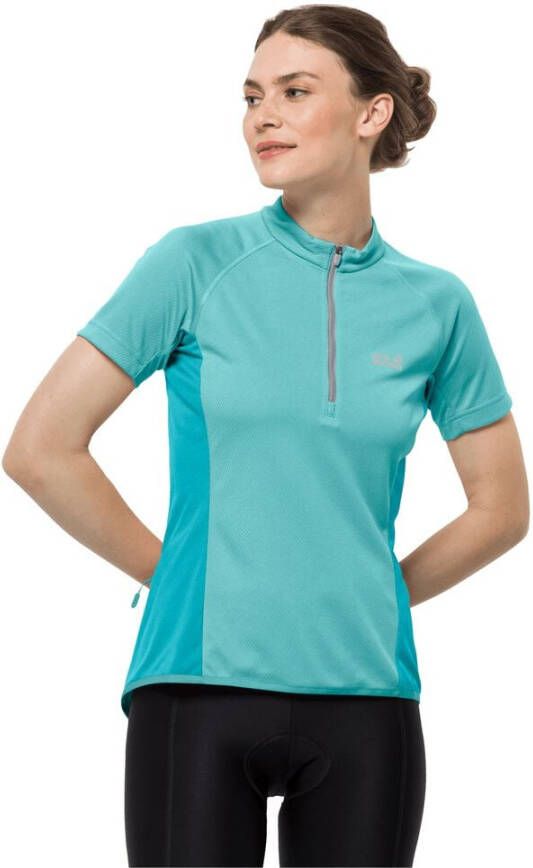 Jack Wolfskin Tourer Halfzip T-Shirt Women Fietstricot Dames XS blauw peppermint