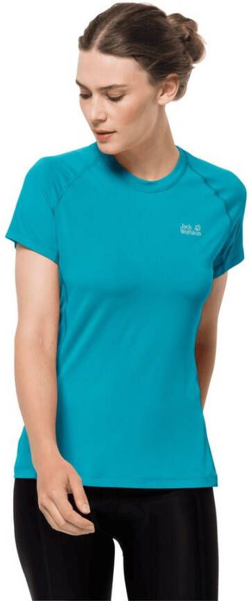 Jack Wolfskin Tourer Vent Support System T-Shirt Women Fietstricot Dames XL blauw dark aqua