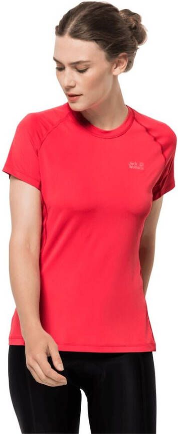 Jack Wolfskin Tourer Vent Support System T-Shirt Women Fietstricot Dames XS rood tulip red