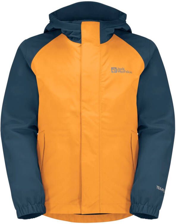 Jack Wolfskin Tucan Jacket Kids Regenjack Kinderen 176 bruin orange pop