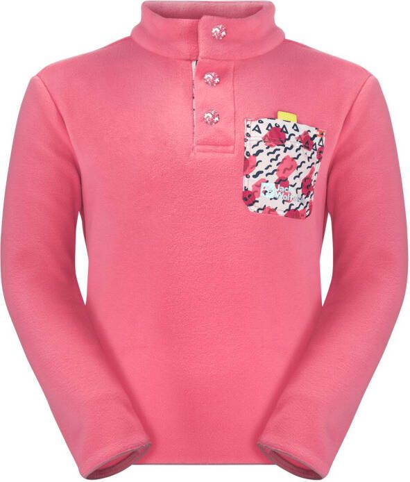 Jack Wolfskin Villi Button Fleece Kids Fleece trui Kinderen 128 pink lemonade pink lemonade