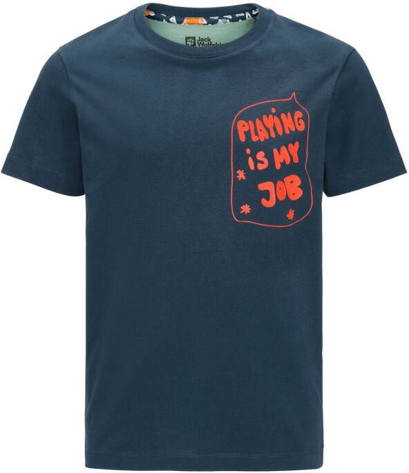 Jack Wolfskin Villi T-Shirt Kids Duurzaam T-shirt Kinderen 128 dark sea dark sea