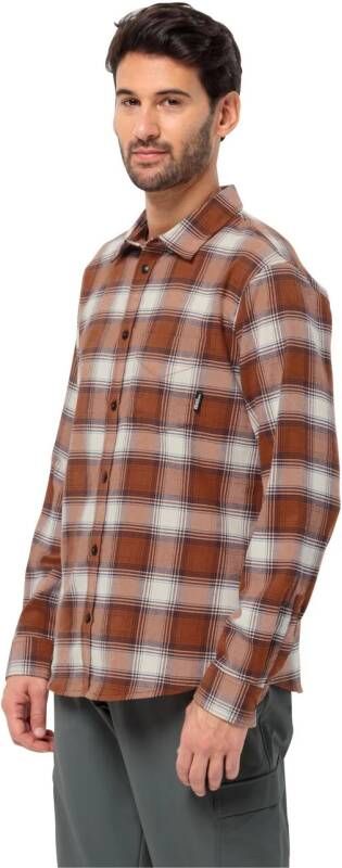Jack Wolfskin Wanderweg Shirt Men Flanellen overhemd Heren S carmine 41 carmine 41