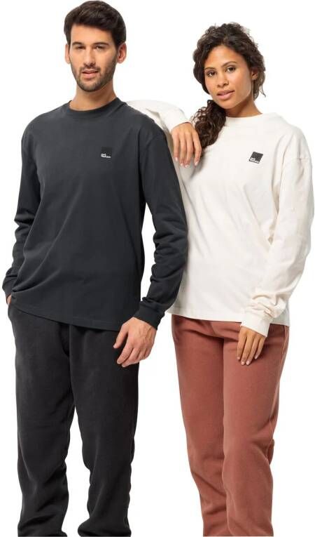 Jack Wolfskin Weinmeister L S Uniseks-shirt met lange mouwen van biologisch katoen S granite black granite black