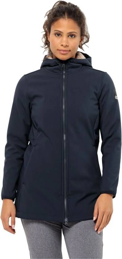 Jack Wolfskin Windland Coat Women Softshelljas Dames L blue night blue