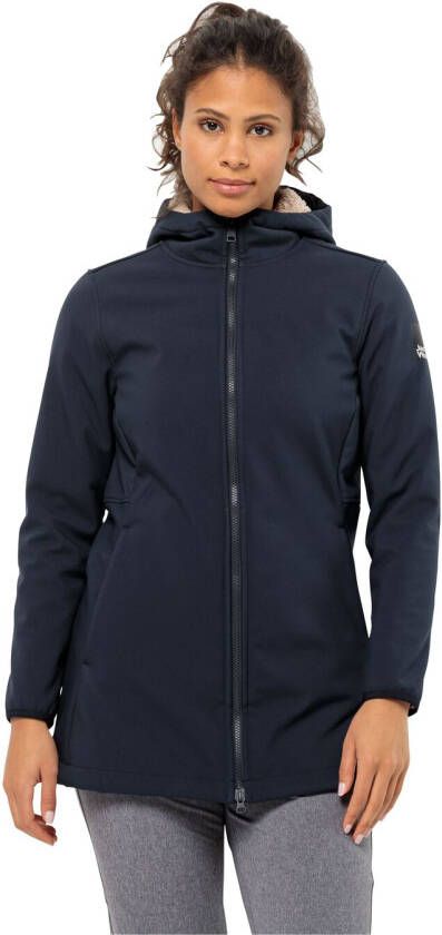 Jack Wolfskin Windland Coat Women Softshelljas Dames XS blue night blue