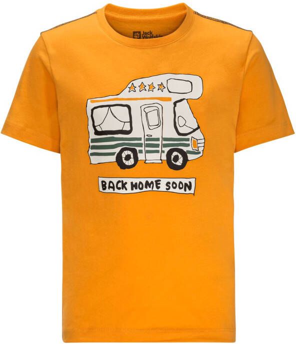 Jack Wolfskin Wolf & VAN T-Shirt Duurzaam T-shirt Kinderen 176 bruin orange pop