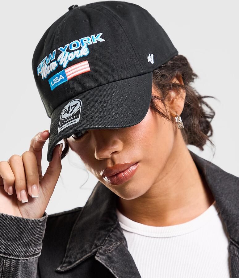 47 Brand New York Script Cap Zwart- Dames Zwart