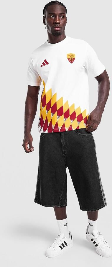 Adidas AS Roma Stadium T-Shirt Wit- Heren Wit