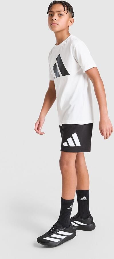 Adidas Badge Of Sport Large Logo T-Shirt Short Set Junior Zwart
