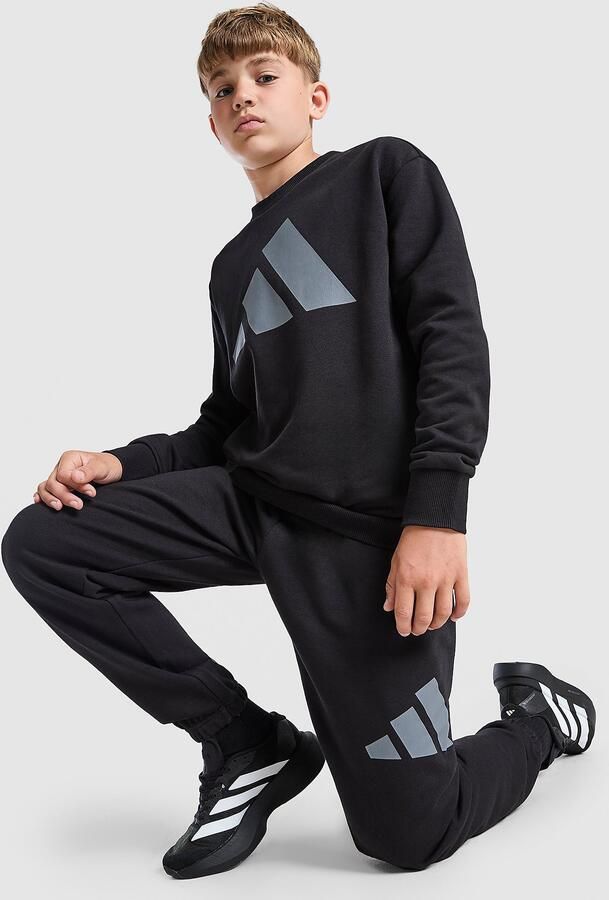 Adidas Badge Of Sport Large Logo Tracksuit Junior Zwart Kind Zwart