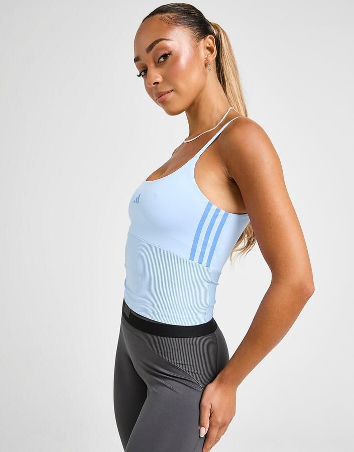 Adidas Hyperglam Rib Tank Top Blauw- Dames Blauw - Foto 7