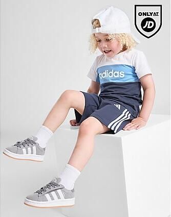 Adidas Linear T-Shirt Shorts Set Kids White