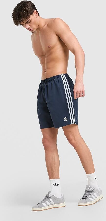 Adidas Originals 3-Stripes 8" Swim Shorts Blauw- Heren Blauw
