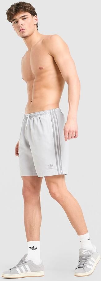 Adidas Originals 3-Stripes 8" Swim Shorts Grijs- Heren Grijs