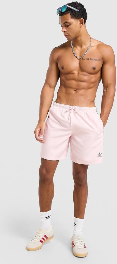 Adidas Originals 3-Stripes 8" Swim Shorts Roze- Heren Roze