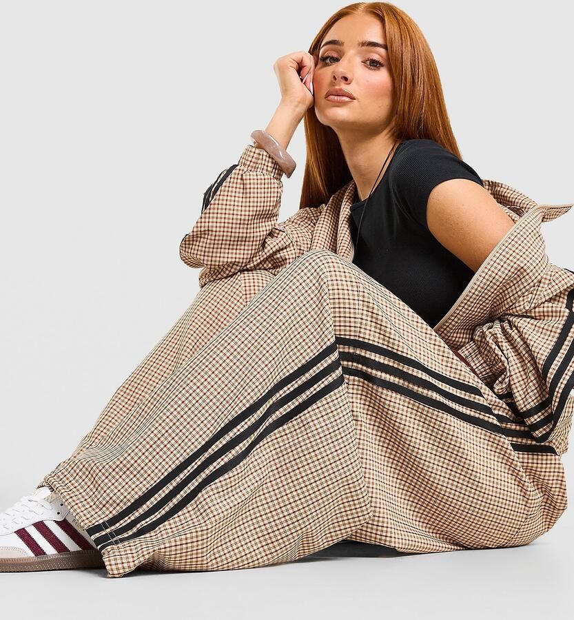 Adidas Originals 3-Stripes Checks Loose Track Pants Beige- Dames Beige