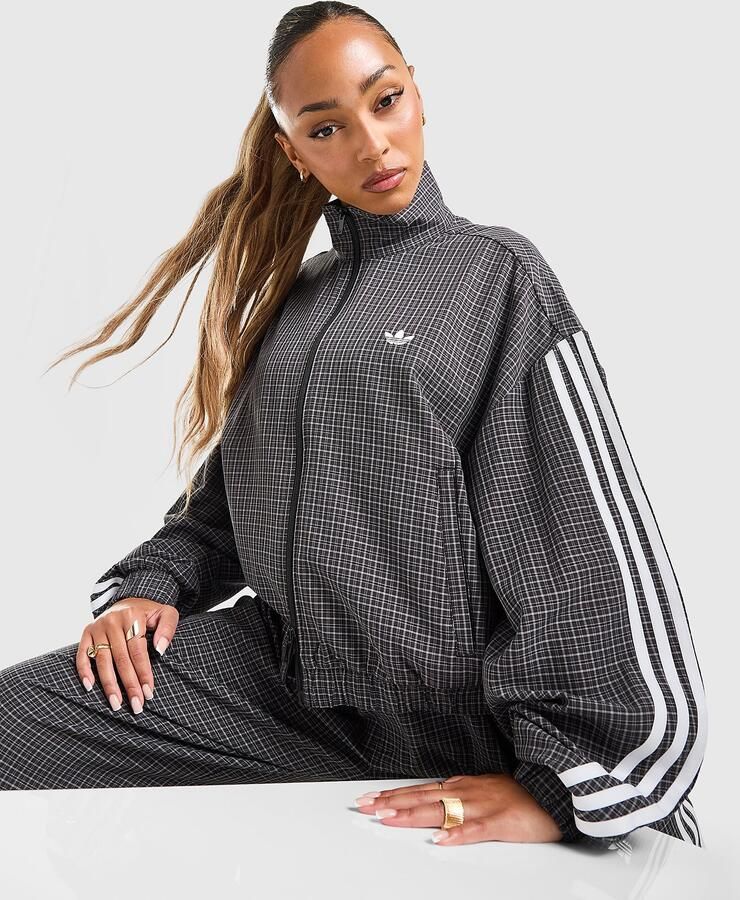 Adidas Originals 3-Stripes Checks Tartan Track Top Zwart- Dames Zwart