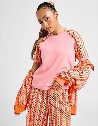 Adidas Originals 3-Stripes Crochet Cali T-Shirt Roze- Dames Roze