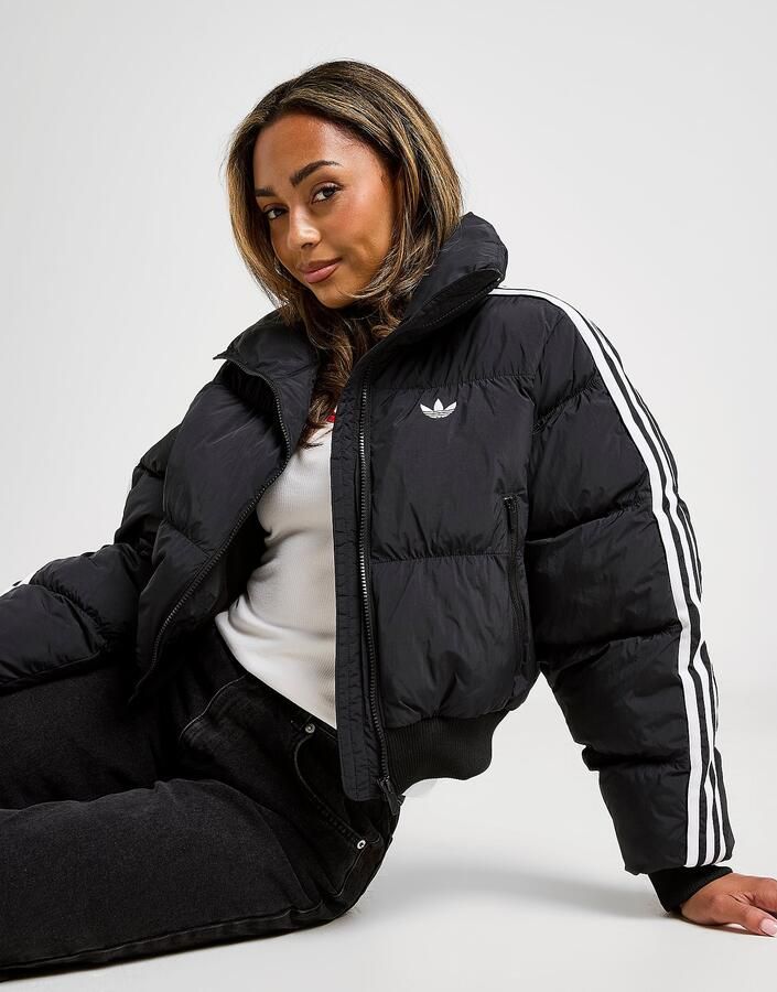 Adidas Originals 3-Stripes Cropped Padded Jacket Zwart- Dames Zwart - Foto 3