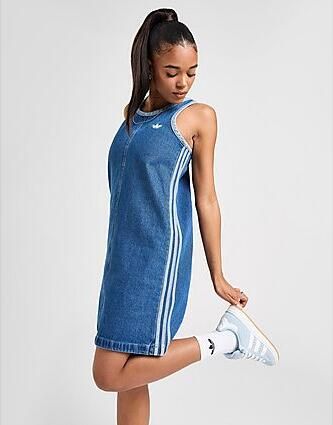 Adidas Adicolor Denim 3-Stripes Tankjurk Blauw- Dames Blauw