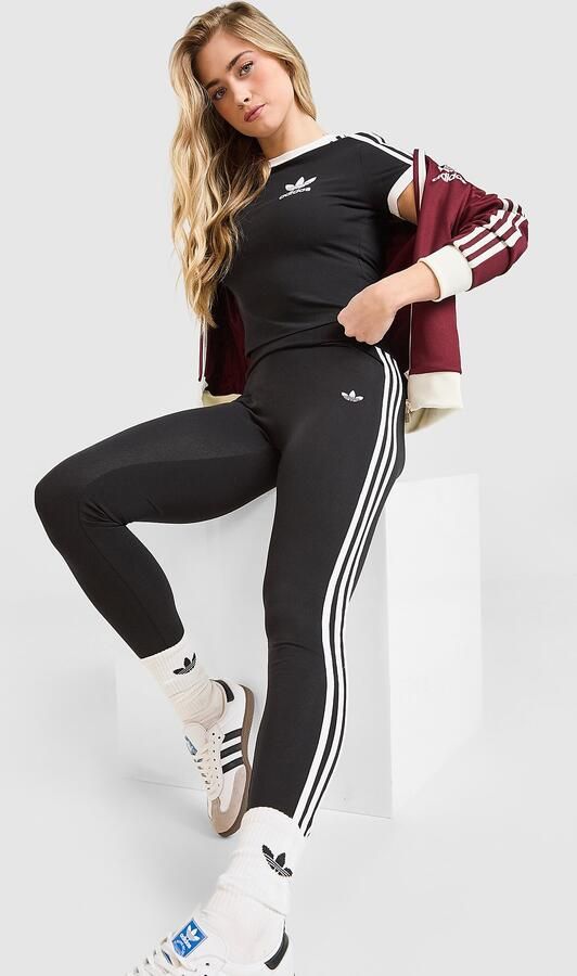 Adidas Originals 3-Stripes High Waist Leggings Zwart- Dames Zwart