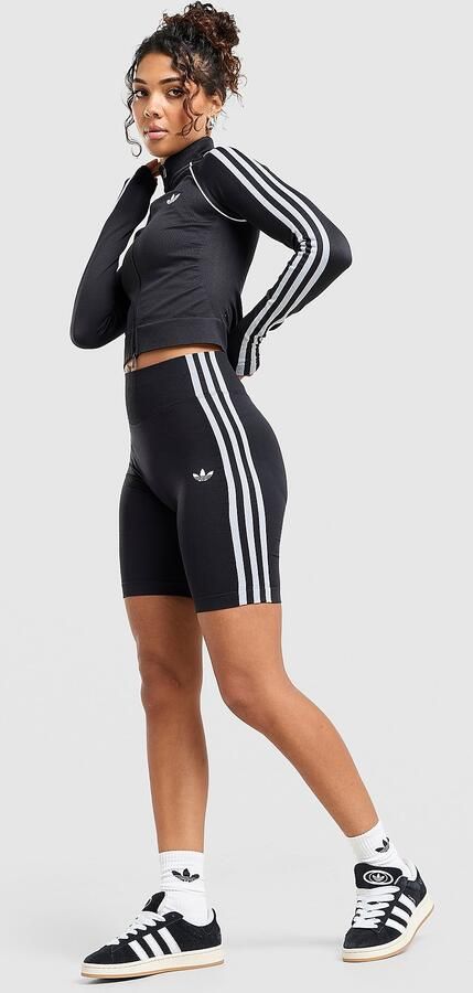 Adidas Originals 3-Stripes Seamless Shorts Zwart- Dames Zwart
