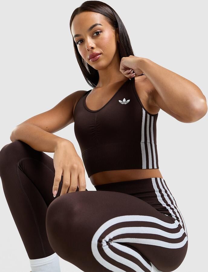 Adidas Originals 3-Stripes Seamless Sports Bra Bruin- Dames Bruin