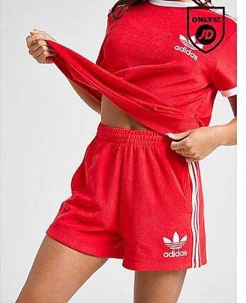 Adidas Originals 3-Stripes Towel Shorts Red- Dames Red